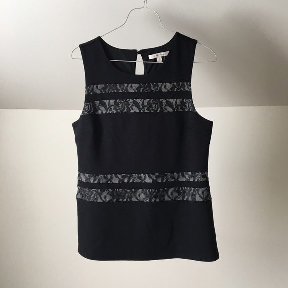 41 Hawthorn Tops - nwt 41 HAWTHORN Black Lace Detail Sleeveless Top